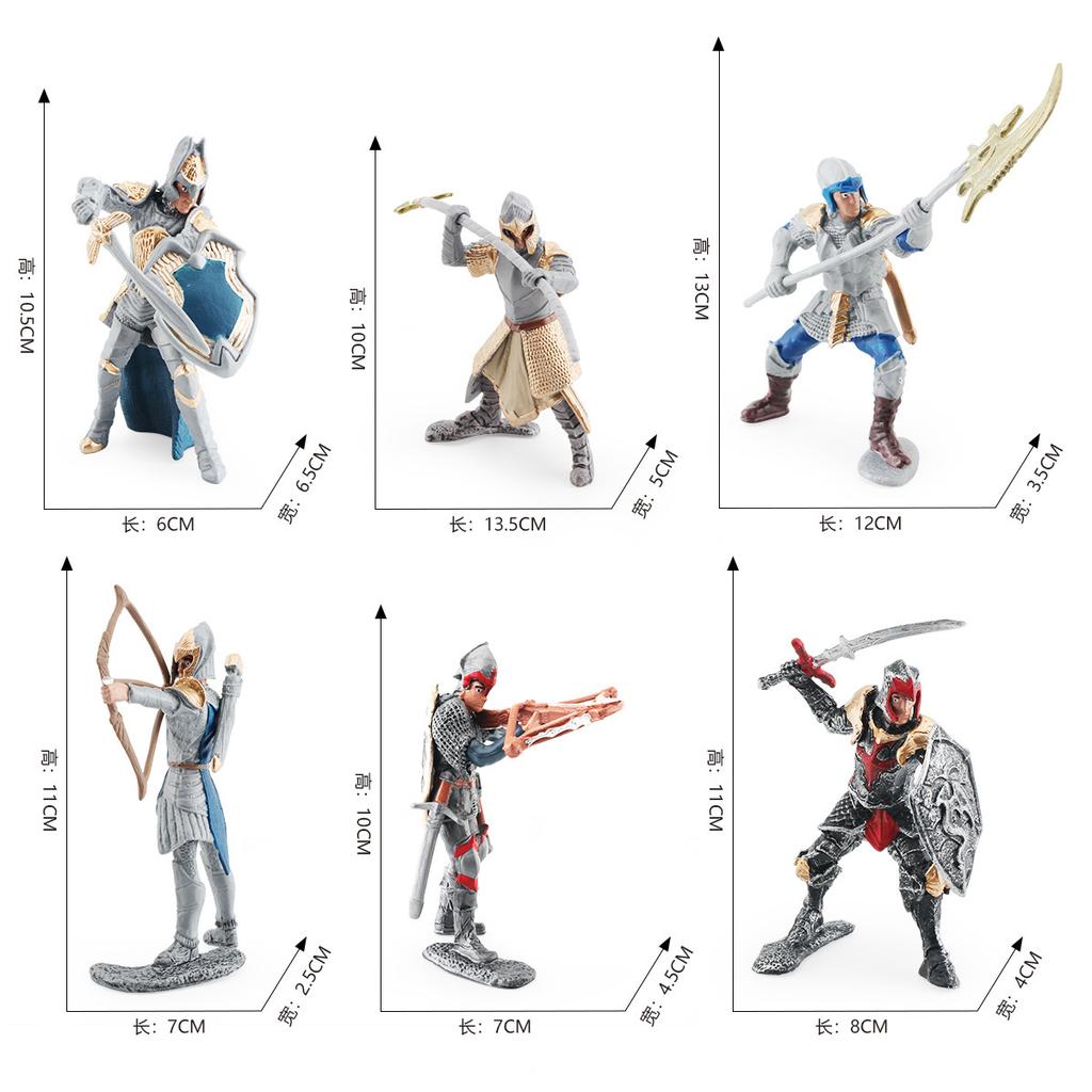 Simulation Western Mythological Knight With Weapon Model Griffin Knight Spear Knight Crossbow Dragon Knight Ornament