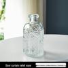 Retro Embossed Transparent Glass Vase: French-Inspired Luxury Home Decor for Living Room