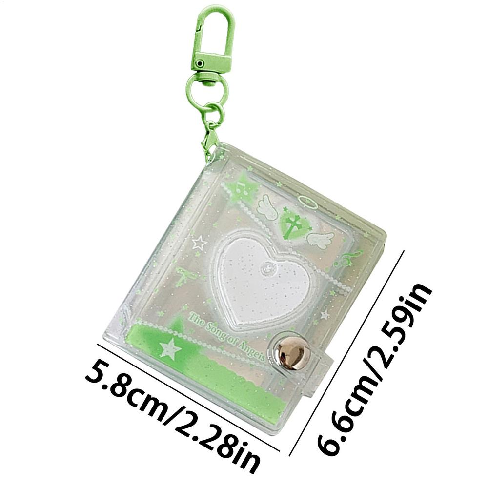 

Mini Photo Albums Key Chain Decoration PVC Photos Holder Pockets Accessories For Photos Cards Keychain Pendant Card Holder белый