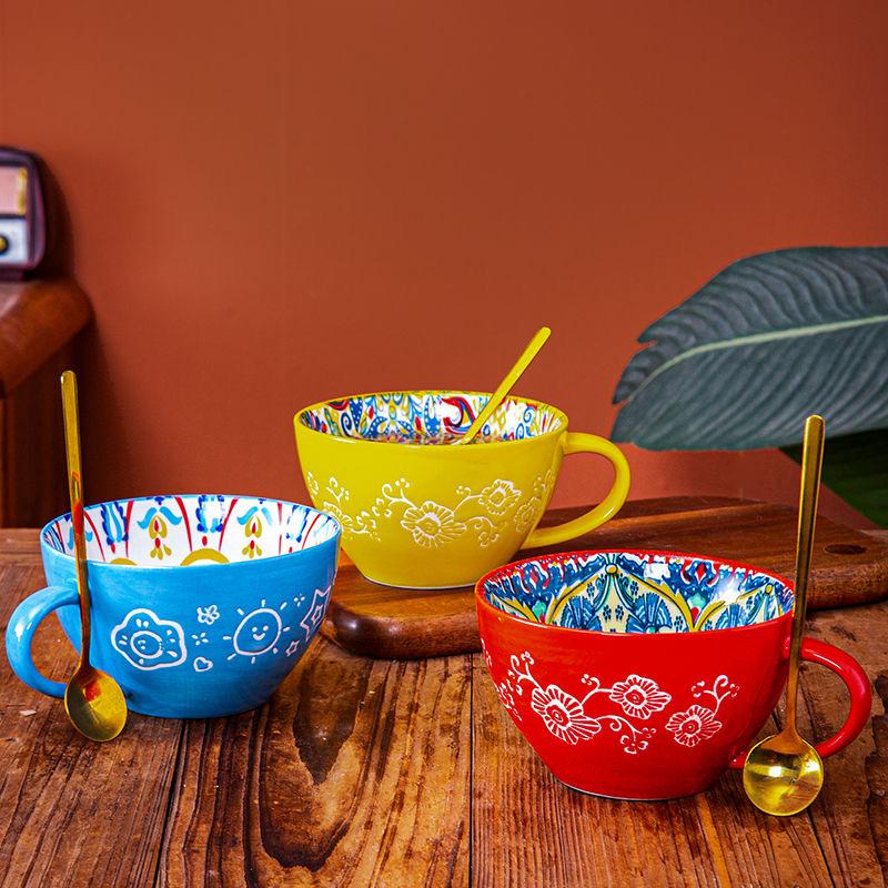 Český keramický snídaňový hrnek s vysokým vzhledem, ovesný hrnek s velkou kapacitou, hrnek na vodu, mikrovlnný hrnek na mléko a kávu