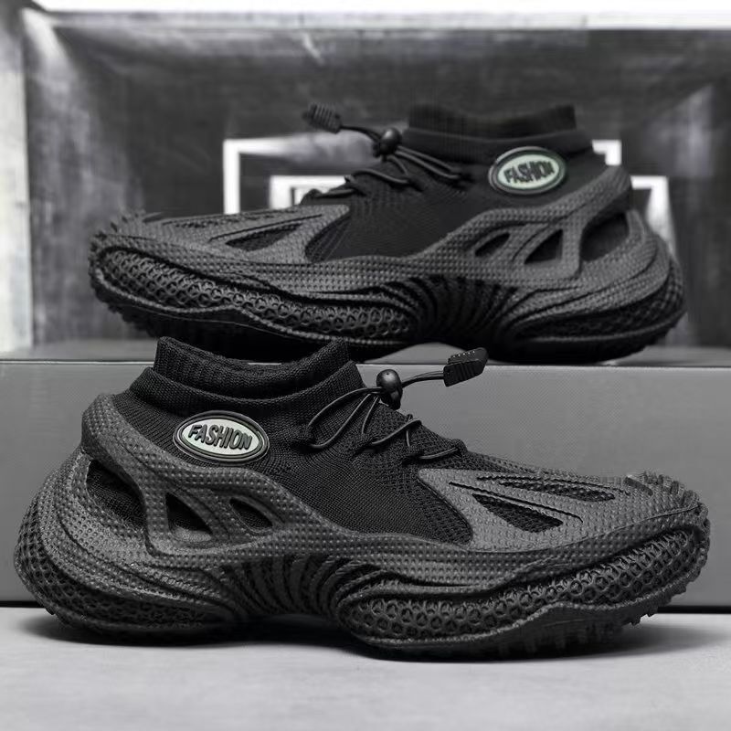 Autumn mesh breathable new high-elastic sports fly-woven thick-soled heightening sports and leisure shoes