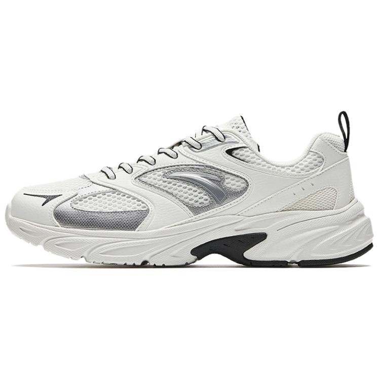 Anta Sports Lifestyle Series Simple Comfortable Shock Absorbing Wear Resistant Low Top Casual Shoes Men Casual Shoes Paper-White Silver 112538811-1