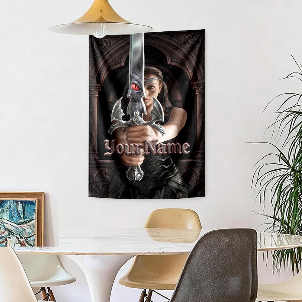 Gothic Illustrations Custom Your Name Wall Decor Tapestry Art For Pet Memorial Birthdaywedding Party Backdrop Family Gift