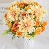 Artificial Flowers Silk Dahlia Rose Wedding Bridal Bouquets Garden Home Room Table Valentine's Day Colorful Flowers Gift Decora