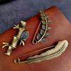 Large Brooches Twig Feather Decoration Vintage Bronze Brooch Sweater Scarf Buckle Cardigan Suit Big Pin