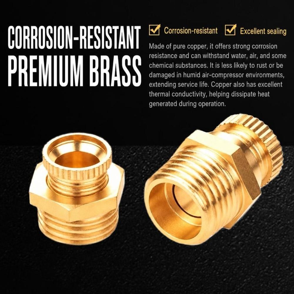 Male Thread Air Compressor Drain Valve Hand-Turn Brass Drain Cock New Air Compressor Drain