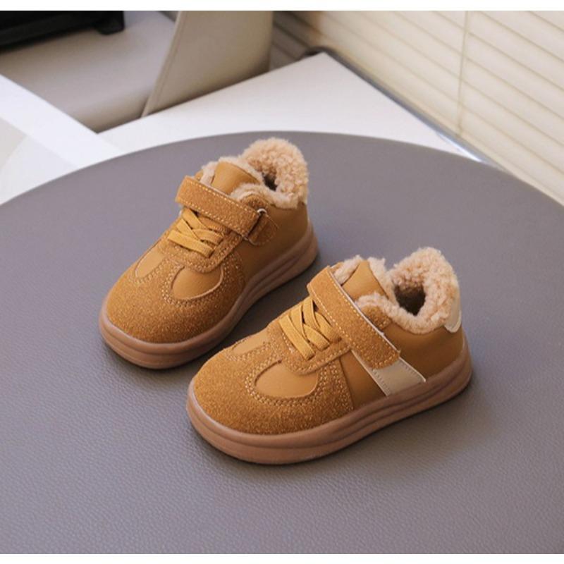 Children's Winter Boots Boys' & Girls' Fleece-Lined Warm Shoes with Shearling, Casual Kids Shoes for Baby Baby Shoes