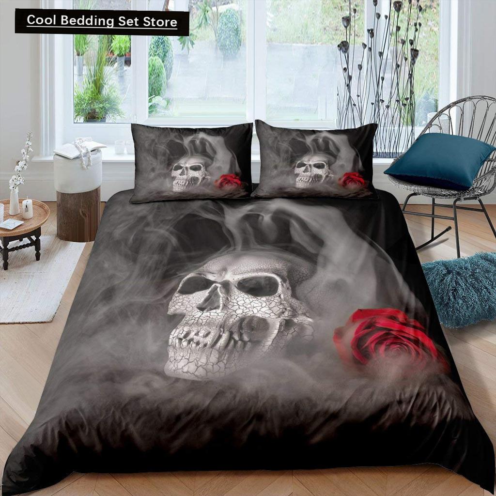 Halloween King Queen Duvet Cover Horror Blood Hand Bedding Set for Teens Scary Red Blood Stains 2/3pcs Polyester Quilt Cover