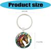 Alloy Keychain With Dome Glass Horse Charm For Keys Purses Decorative Key Chain Accessories for Women Girls