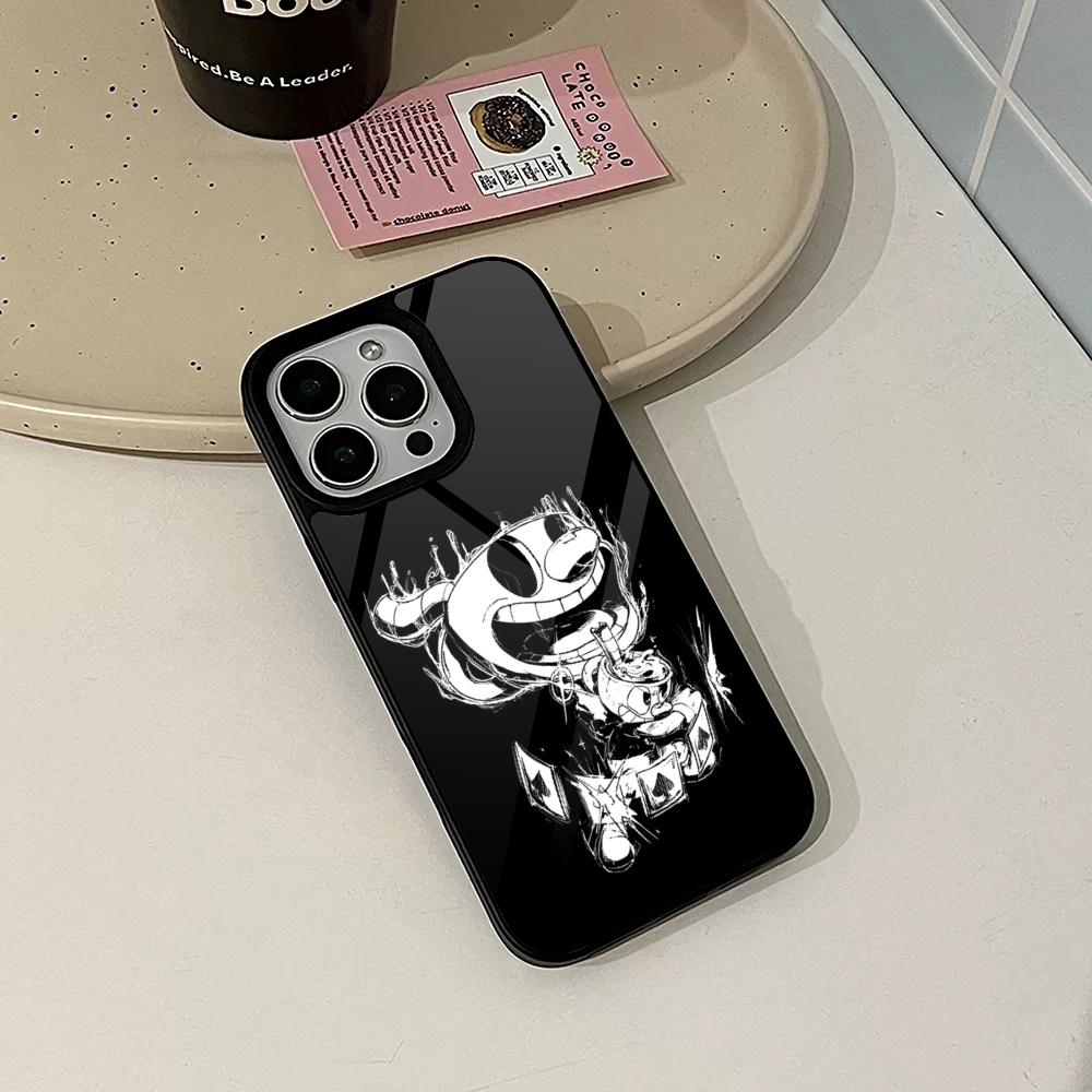 Cute Game Cuphead Phone Case for Iphone 17 16 15 14 Air 13 12 11 Pro Max Mini Plus Fundas Shell PC+TPU Cover