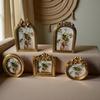 Retro Picture Frame,Mini Antique Ornate Photo Frame for Tabletop Wall Display,Old Fashioned Photo Gallery Art Decors