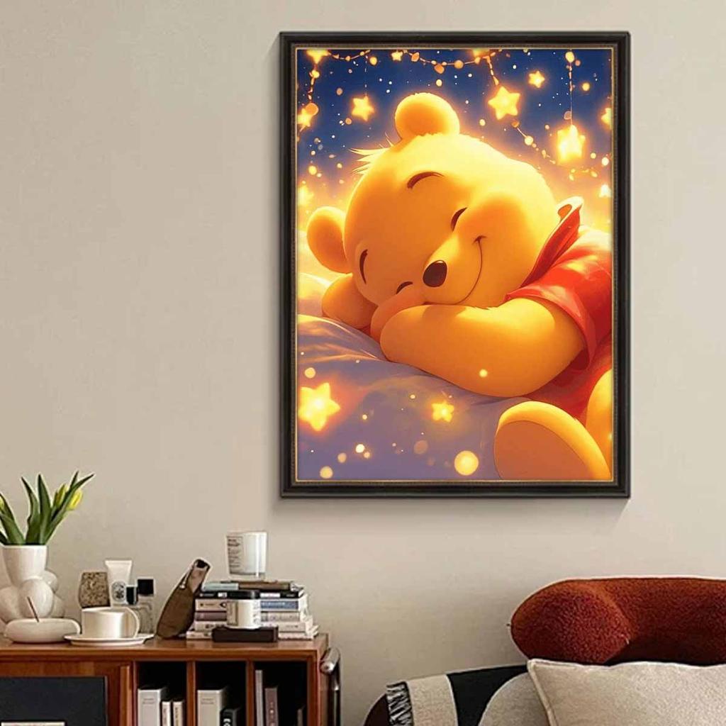 Full Round Diamond Painting Winnie Who Is Sleeping Art Rhinestone Picture Mosaic DIY 5D Cross Stitch Embroidery Home Decoration