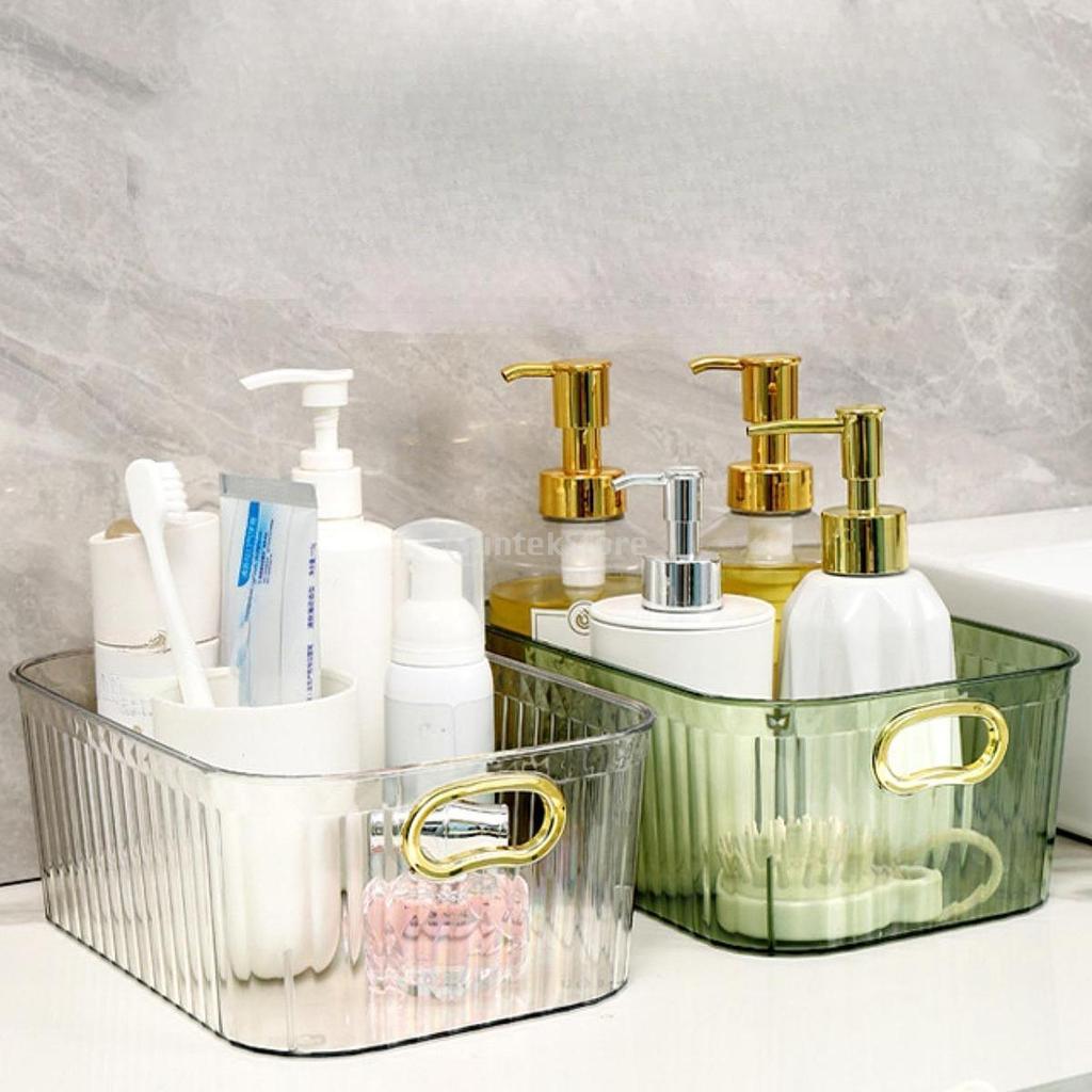 Acrylic Makeup Storage Bin Jewelry Organizer Multipurpose for Sundries Snack Acrylic Makeup Storage Bin Built In Handles
