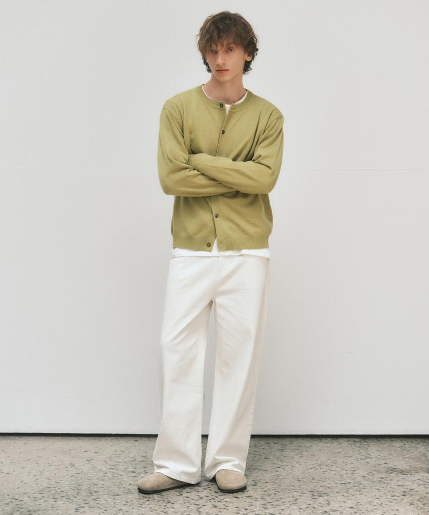 Wednesday Oasis Herringbone Pure Cotton Pants_Ivory(W25-Pt24)