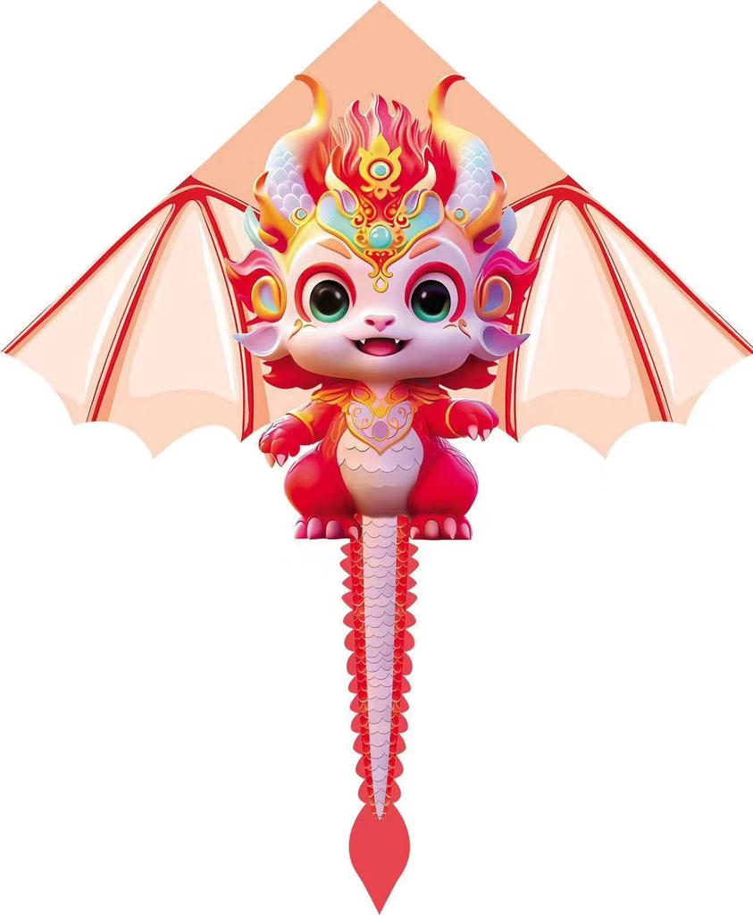 Traditional Weifang Delta-Winged Dragon Kite - Easy to Fly, Long-Tail Cartoon Toy for Children