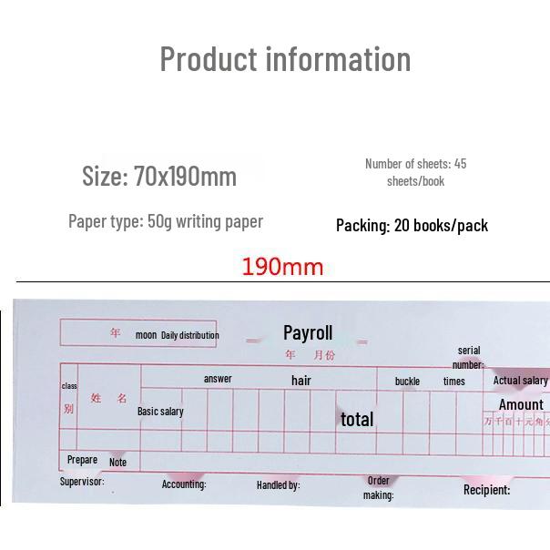 Customizable Employee Payslip Booklet for Financial Accounting