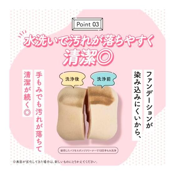 Kai Corporation Puff That Prevents Foundation from Soaking In Diamond-shaped 2-layer Structure Powder Liquid Natural Finish KQ3248 Sponge Beige