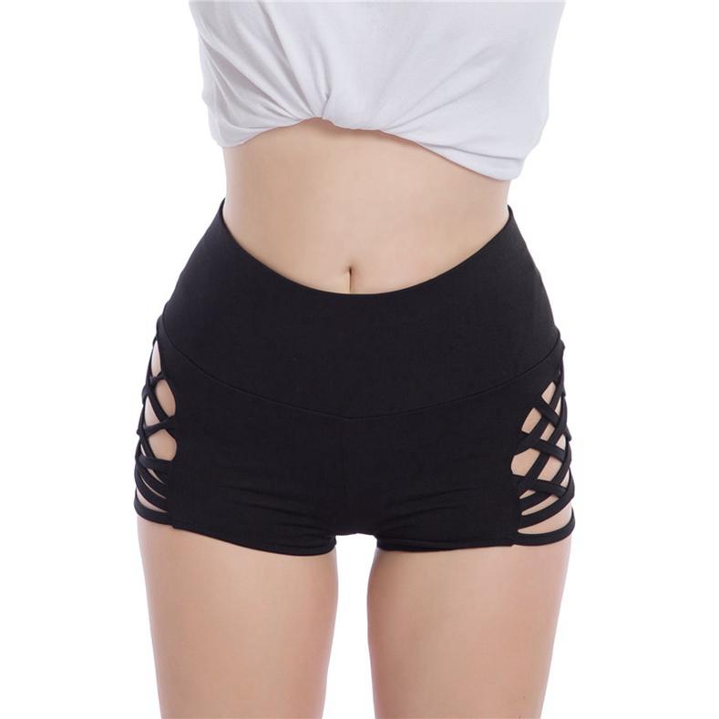 Sexy Shorts Moda Mujer Estiramiento Cintura Alta Cutout Pantalones Cortos  comprar a buen precio — entrega gratuita, reseñas reales con fotos — Joom
