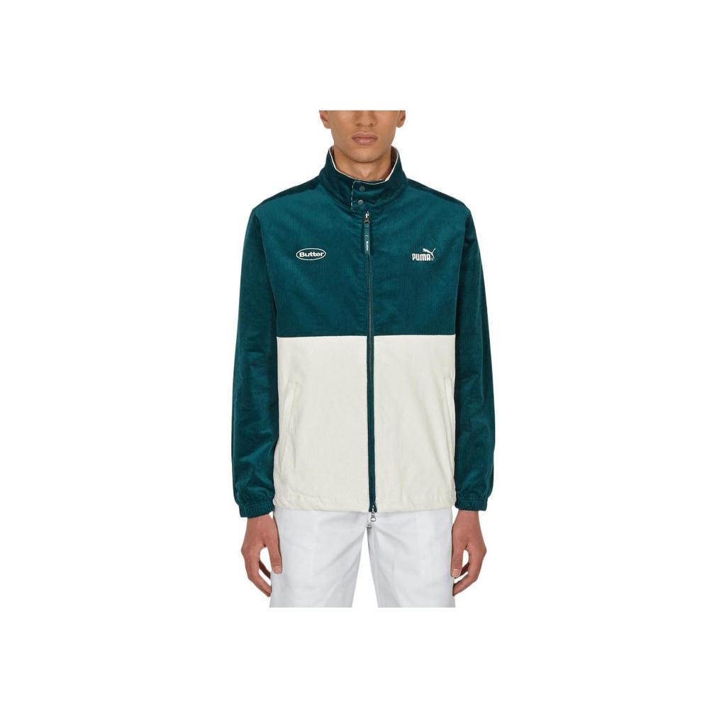 Puma Embroidered Logo Zip-Up Stand Collar Jacket Men Jackets Green 532436-40