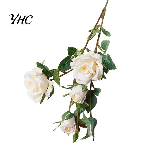 Artificial Flower Rose Branch Portable Korean Style Fabric Fadeless Vivid Bouquet Simulation Peony Home Garden Wedding Decoration белый