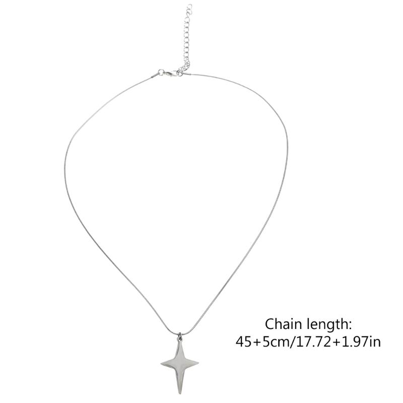 Simple Four Pointed Star Necklaces for Women Girls Cross Pendant Necklace Crucifix Choker Necklace Party Jewelry Gifts