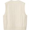 Carhartt WIP Womens Signature Vest Sweater Cable Knit Design Logo Letter Henley Neck Sleeveless Vest Women vests Natural I033882-2JH-XX