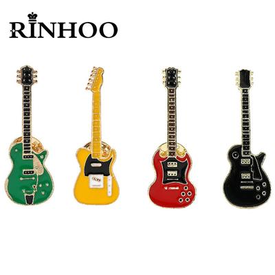Rinhoo Spille Smaltate Creative a Forma di Chitarra Spilla per Donna Vintage Colorate Cartoni Animati Strumento Musicale Vestiti Borsa Risvolto Distintivi Gioielli