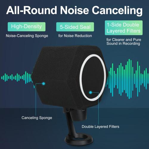 Marisflo Professional Microphone Isolation Ball with Dual-Layer Pop Filter and High-Density Foam for Superior Noise Cancellation