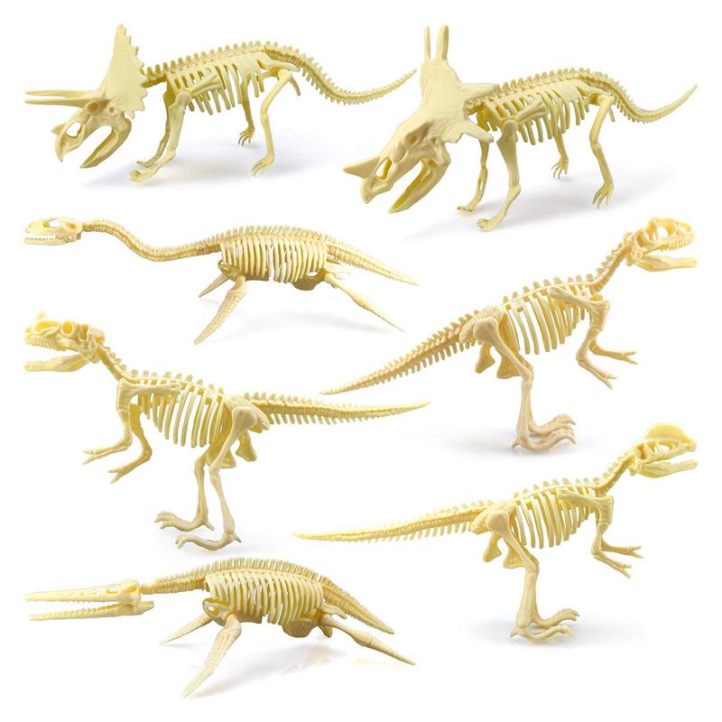 Simulation Animal Model Archaeological Excavation Dinosaur Skeleton 12 Dinosaur Gold Pterosaur Triceratops Ornament Toy
