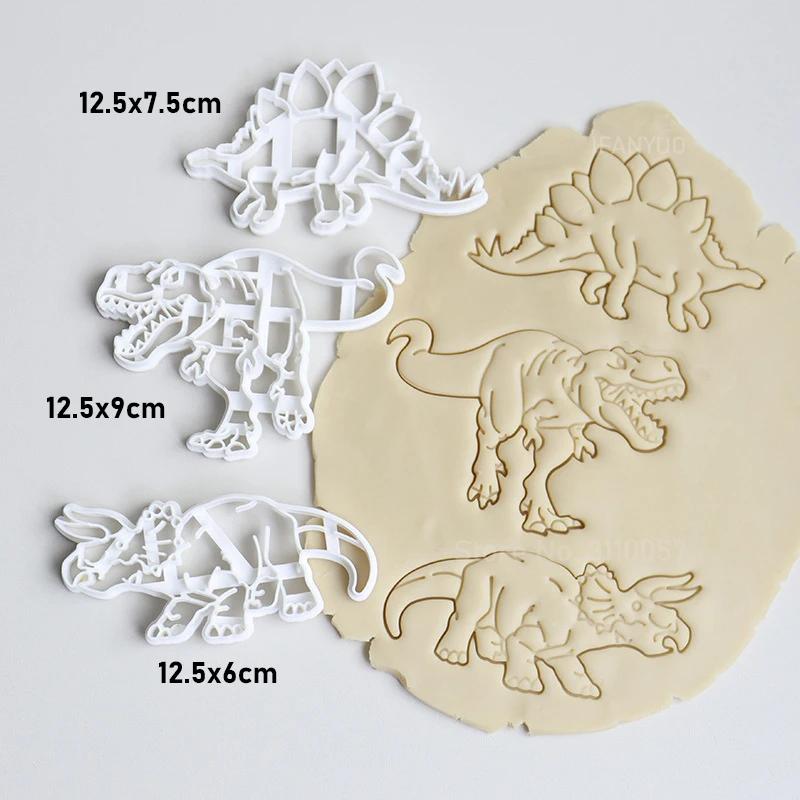 2023 Dinosaur Cookie Cutters Mold Dinosaur Biscuit Embossing Mould Sugarcraft Dessert Baking Mold Cake Kitchen Accessories Tools