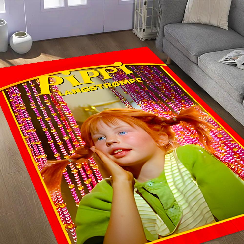 Tappeti Antiscivolo a Tema Avventure di Pippi Calzelunghe - Arredamento per la Casa in Poliestere, Adatti per Camere da Letto, Soggiorni, Ingressi, Studi e Decorazioni