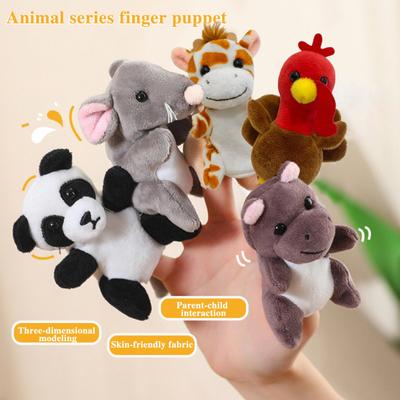 2Pcs Finger Puppets Set Plush Animal Finger Puppet Toys for Kids Mini Soft Figures