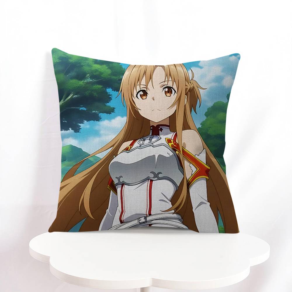A-Asuna Cartoon Cushion Cover Pillowcase Upholstery Sofa Throw Pillow Home Decor Pillowcas