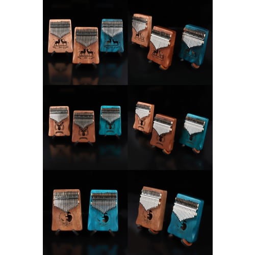 JINSELF Kalimba, 17-Key Beginner Set, Pre-Tuned, Sheet Music, Beginner's Guide, Case, Finger Cots, Musical Instrument, Thumb Piano for Kids, Mahogany,