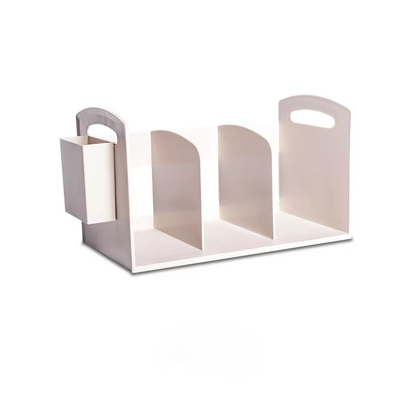 Stylish Japanese Design Bookends for Desk with Pen Holder and Storage Rack