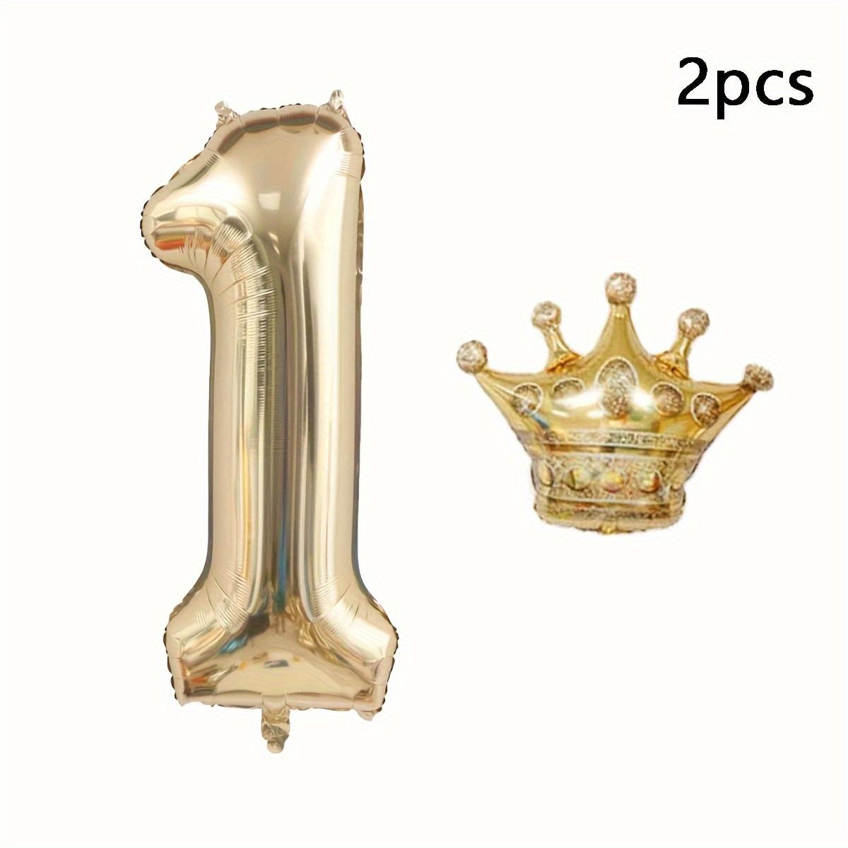 

40 Inch Platinum Crown Digital Balloon Crown Aluminum Film Balloon Birthday Balloon Decoration Digital Aluminum Film 40inch
