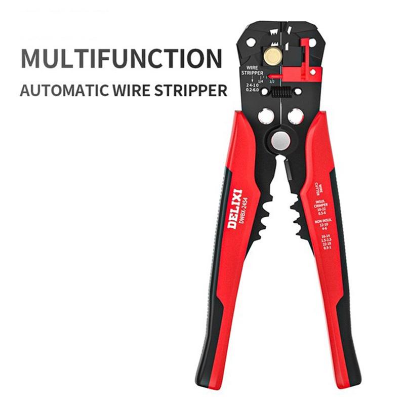

Щипцы для резки кабеля Профессиональный электрик Инструменты для зачистки проводов Регулируемый автоматический инструмент для зачистки проводов Многофункциональные плоскогубцы красный черный