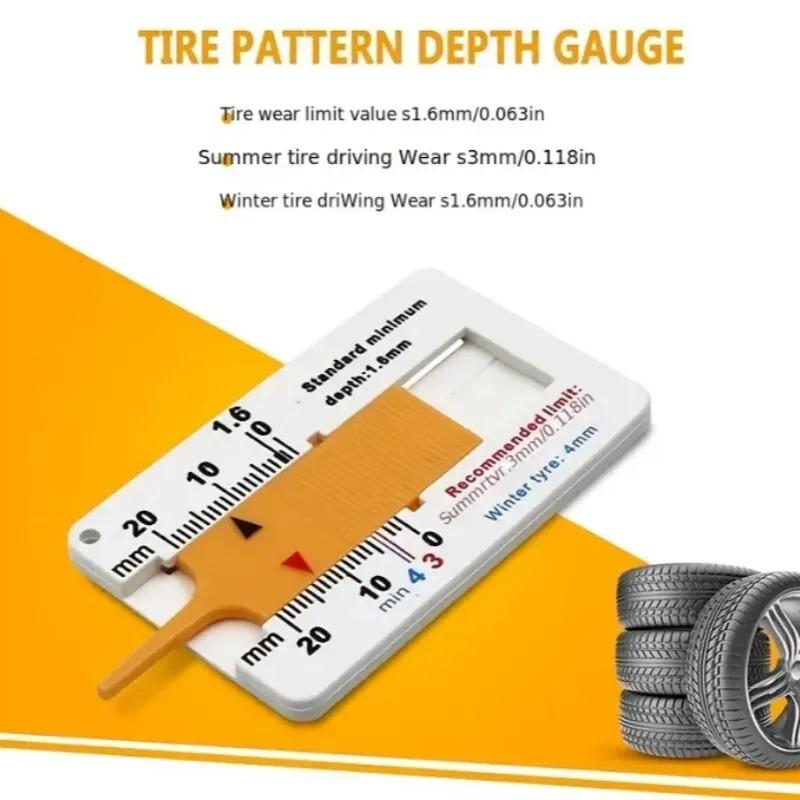 1PC Portable Tyre Tread Depth Gauge 0-20mm Tire Ruler Vernier Depth Caliper Tool for Car Motorcycle Truck