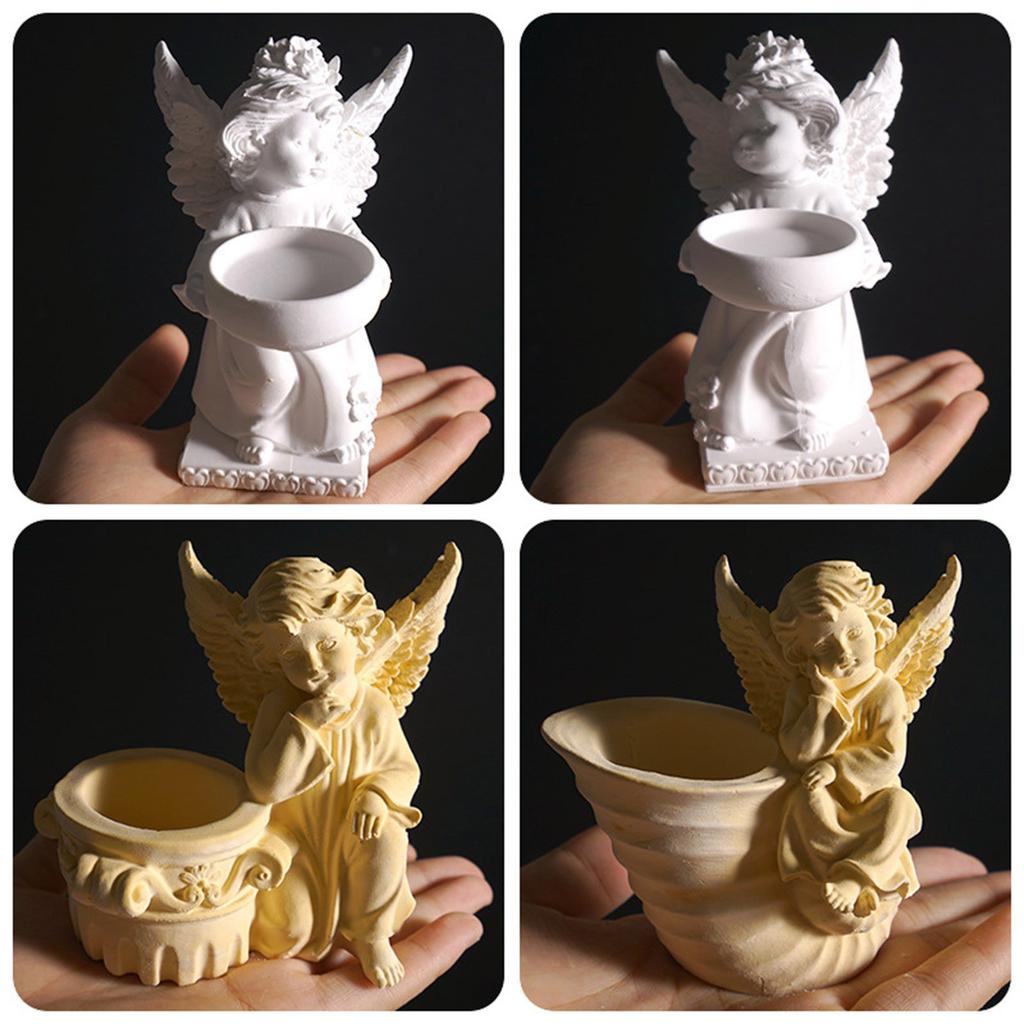 Creative Angel Candle Holder Silicone Mold For DIY Jewelry Resin Crafts And Succulent Planter Decorations