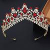 Royal Queen Water Drop Crystal Tiaras and Crowns Purple Bridal Diadem Wedding Crown Girls Hair Jewelry Accessories
