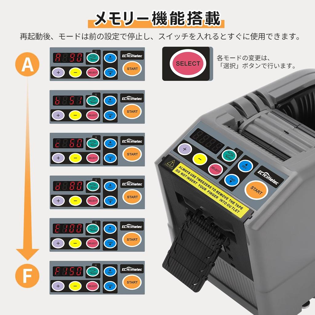 EC Hometec Elektrisches Automatikband Kommerzielles Automatikband Elektrisches Band Kompatibel mit Abdeckband Gedächtnis Erhöhte Arbeit Ideal für Verpackung bis mm Japanisch