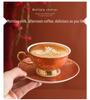 Vergoldetes Premium Knochenporzellan Kaffeetasse & Untertasse - Retro, Exquisit, Hochwertiges Geschenkset für den Hausgebrauch