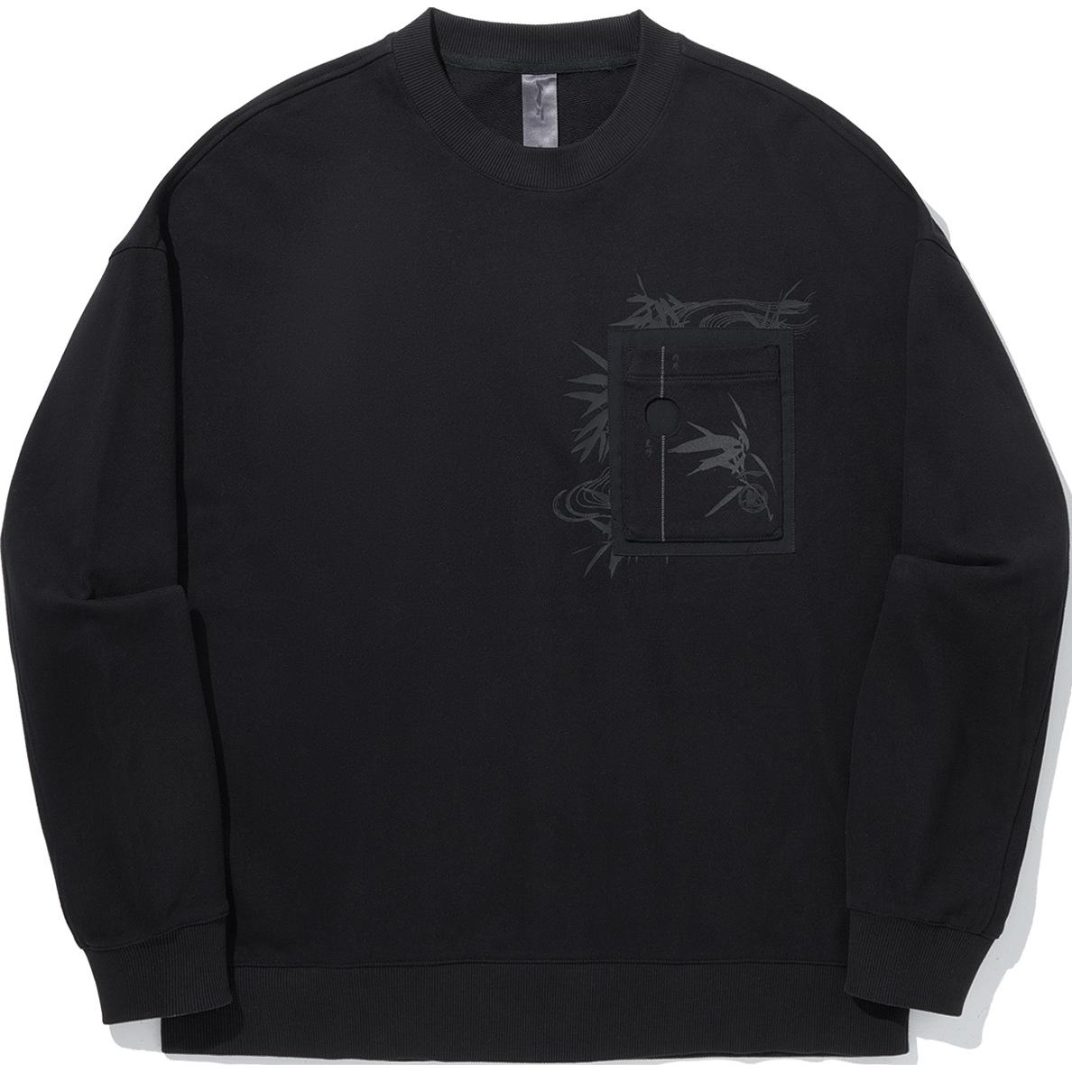 Li-Ning Unisex Kung Fu Series Loose Crew Neck Sweatshirt Black AWDUB17-3 M
