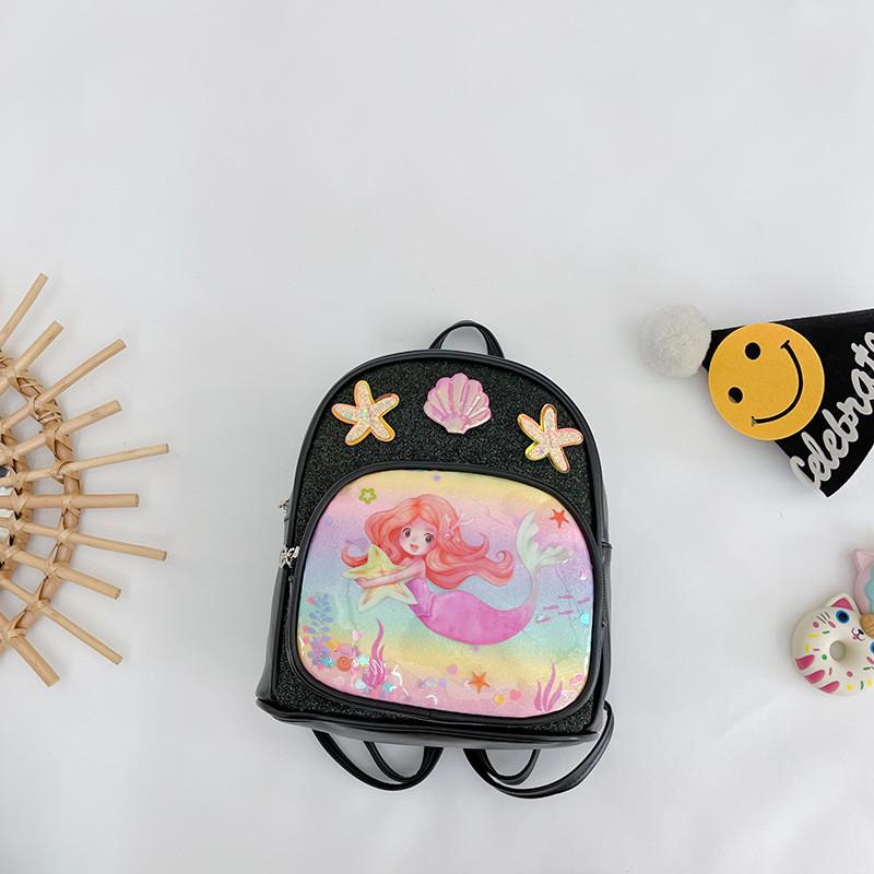 Cute Shell Starfish Decoration Mermaid Cartoon Pattern Backpack Children