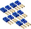 Set of 5 Pairs EC5 Male-Female Connectors – High Conductivity – Ideal for RC Model Batteries – Blue – Polyester