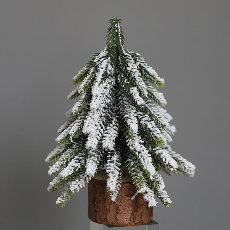 Mini Flocked Christmas Tree Small Pine Base Simulation Pe Cypress Pine Needle Christmas Tree 20/25/30 Cm Christmas