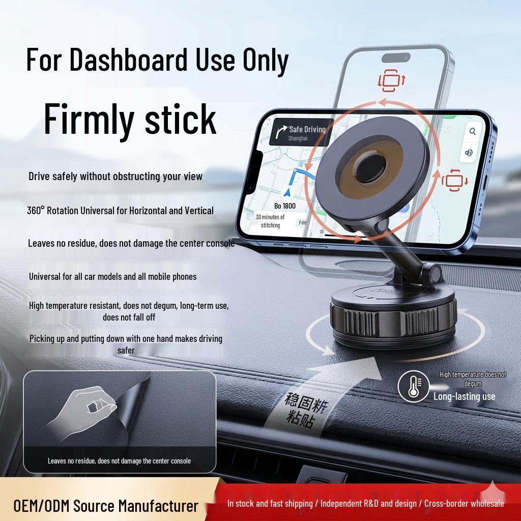 Car Center Console Magnetic Phone Holder with N52 Vacuum Suction Mount