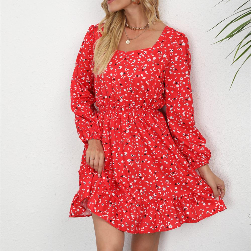 

Женская короткая юбка с принтом, платье с длинными рукавами, повседневные платья для пляжного отдыха