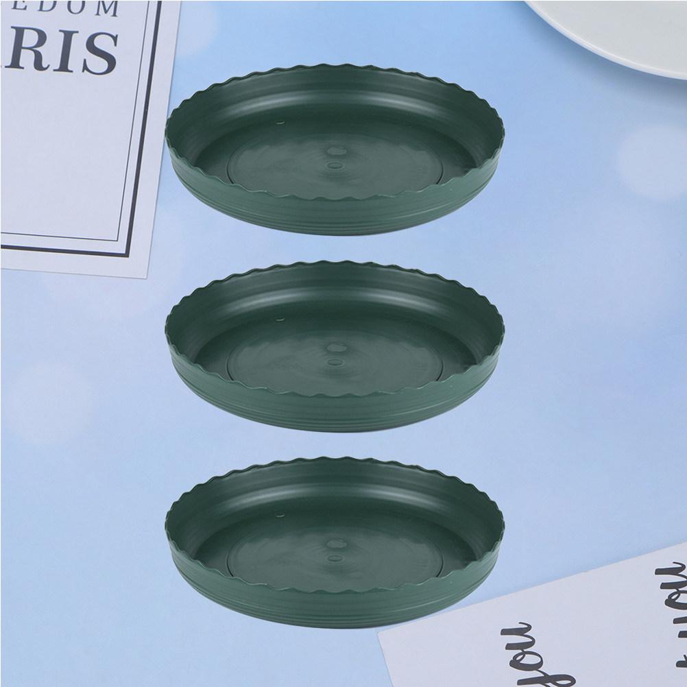 3Pcs Plastic Flower Pot Tray Sturdy Round Base Protector Tray for Small Plant Pots Succulent Garden Use Small Plant Pots Base