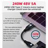 NFHK 240W 90 Degree USB for and Mobile 50cm USB-C Type-C Cable, 480Mbps, 48V, 5A, Upward/Downward Angle, 2.0 Compatible, 100W, Laptops, Tablets,
